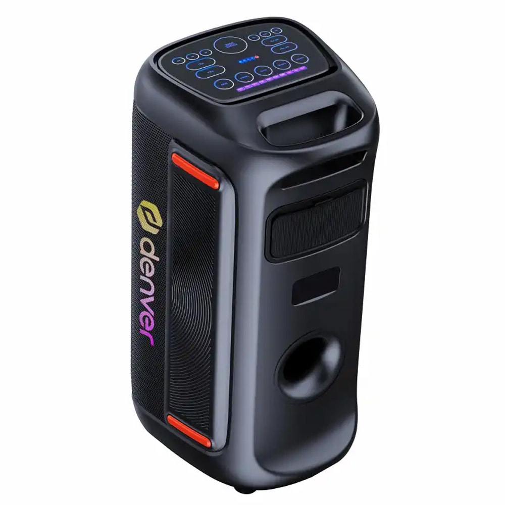 Denver BPS-370 høyttaler med mikrofon og LED / Bluetooth-høyttaler / karaokehøyttaler 100 W RMS