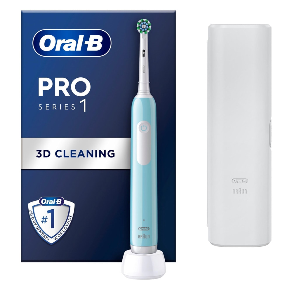 Oral-B Pro Series 1 elektrisk tannbørste – Blå / elektrisk tannbørste med trykksensor / roterende tannbørste