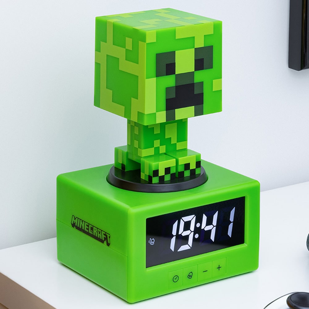 Paladone Creeper-vekkerklokke / Minecraft-vekkerklokke / Creeper-lampe