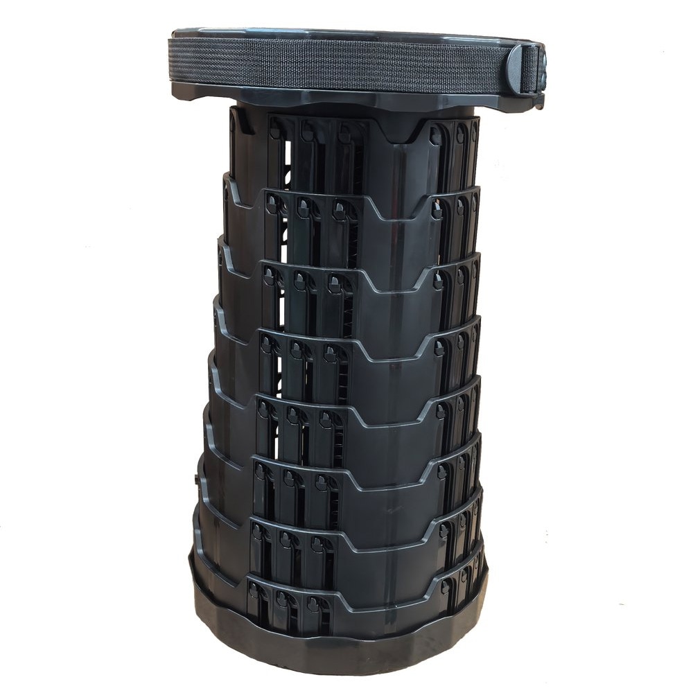 Sammenleggbar krakk 25 cm x 6–45 cm / Teleskopisk campingkrakk / Bærbar krakk med bærestropp