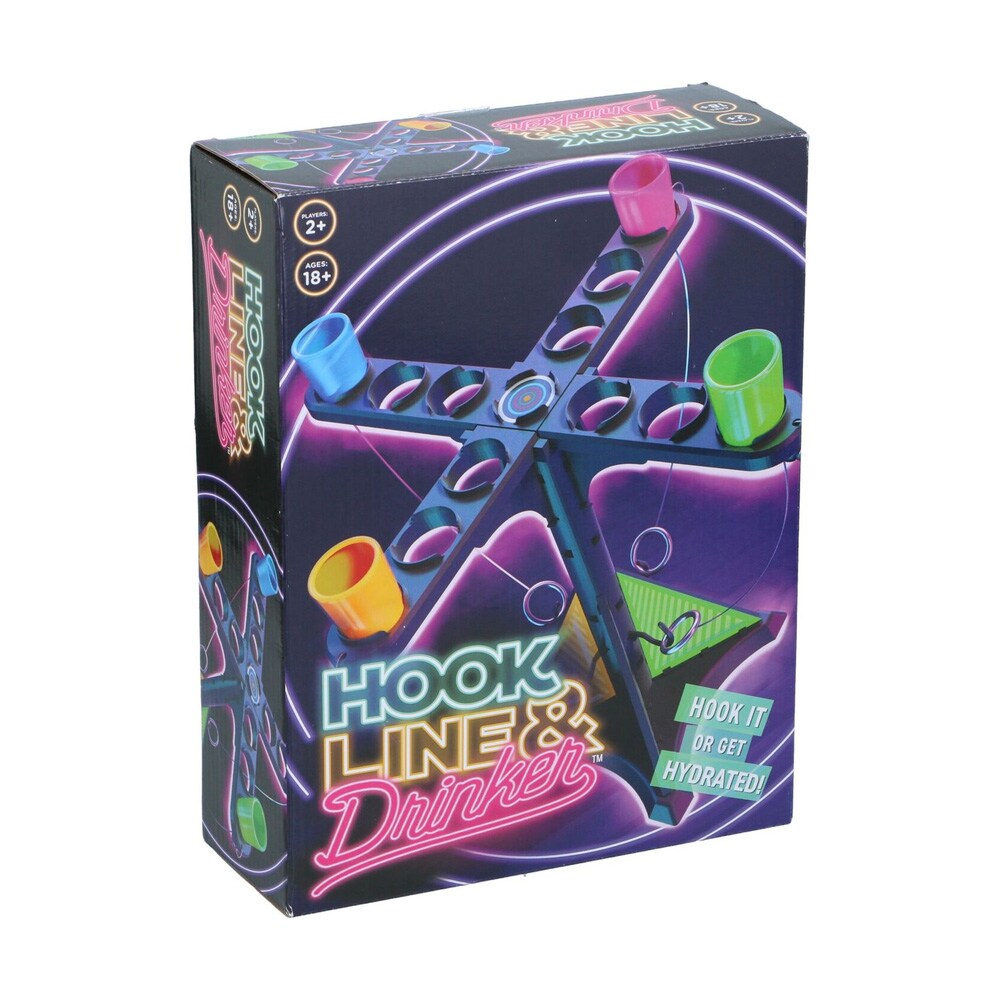 Selskapsspill Hook Line And Drinker / Drikkspill med ringkast / Voksen spill for 2–8 spillere