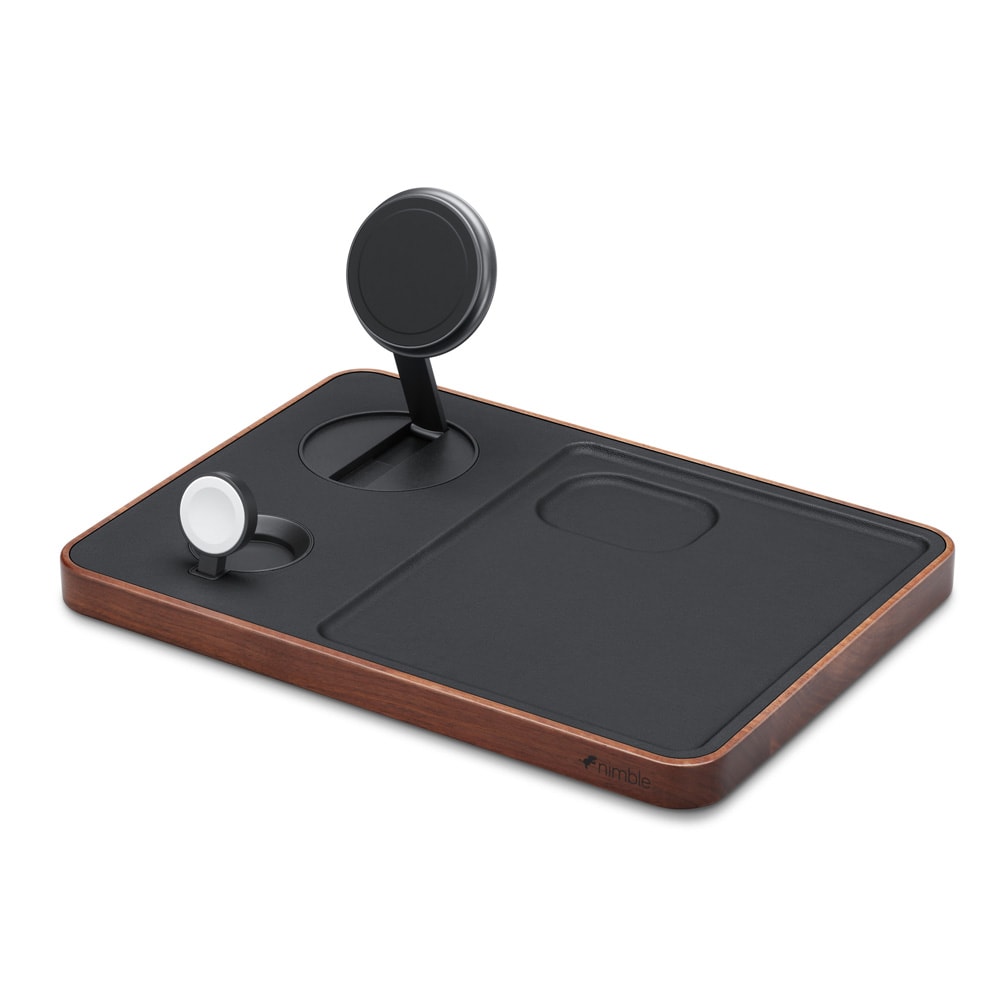Nimble Valet 3-i-1 trådløs ladestasjon / Qi2-lader for mobil, Apple Watch og AirPods – Svart