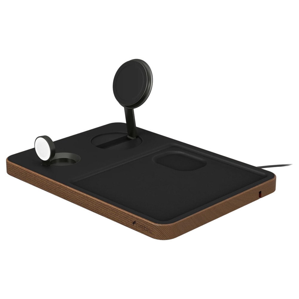 Nimble Valet 3-i-1 trådløs ladestasjon / Qi2-lader for mobil, Apple Watch og AirPods – Svart