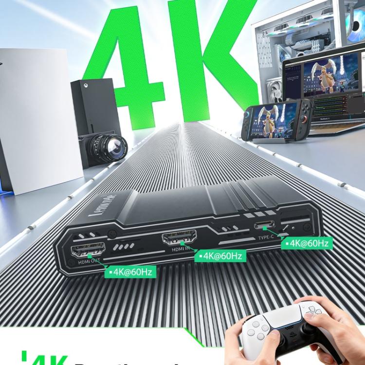 Lemorele AC09 videoopptakskort 4K / opptakskort for video / capture card 1080p 60 fps – Svart