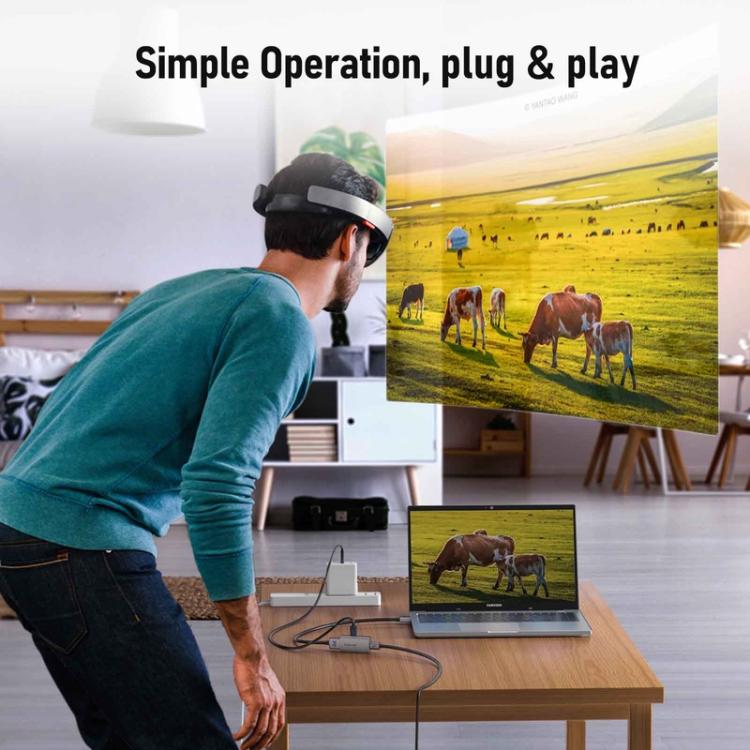 Lemorele LD48L USB-C-hub / dokkingstasjon med 4K HDMI, PD-lading, USB og SD/TF-kortleser