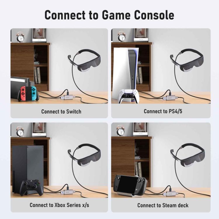 Lemorele LD48L USB-C-hub / dokkingstasjon med 4K HDMI, PD-lading, USB og SD/TF-kortleser