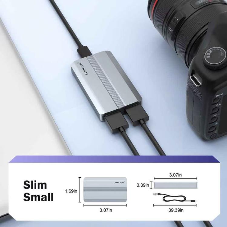 Lemorele AC06 HDMI 4K-videoopptakskort med lav forsinkelse / Opptakskort / HDMI-opptaker