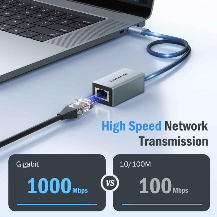 Lemorele USB-C-hub TC48 med to HDMI-porter og Gigabit Ethernet / USB-C-dokkingstasjon / HDMI-adapter
