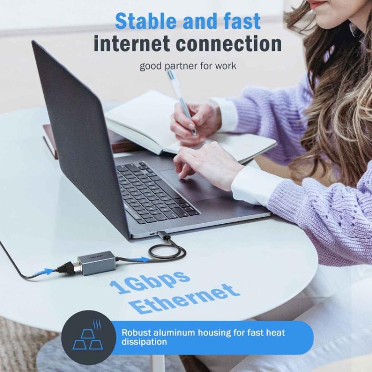 Lemorele USB-C-hub TC48 med to HDMI-porter og Gigabit Ethernet / USB-C-dokkingstasjon / HDMI-adapter