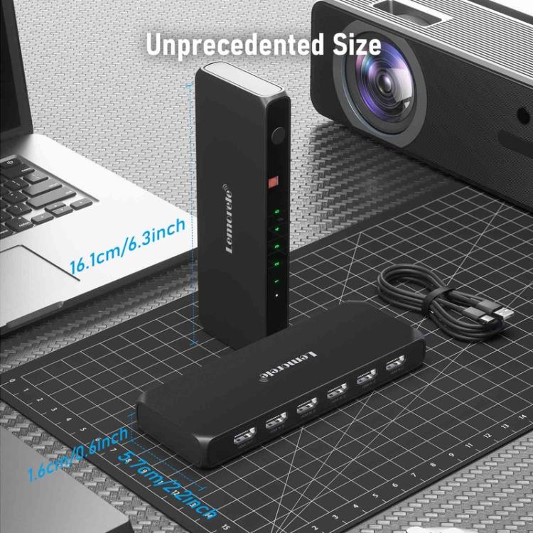 Lemorele HDMI-switch G96 5-inn-1-ut 4K med fjernkontroll / HDMI-switch / 5-ports switch