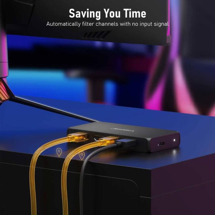 Lemorele HDMI-switch G99 3-in/1-ut 4K 60 Hz med fjernkontroll / HDMI-switch / 3-ports switch