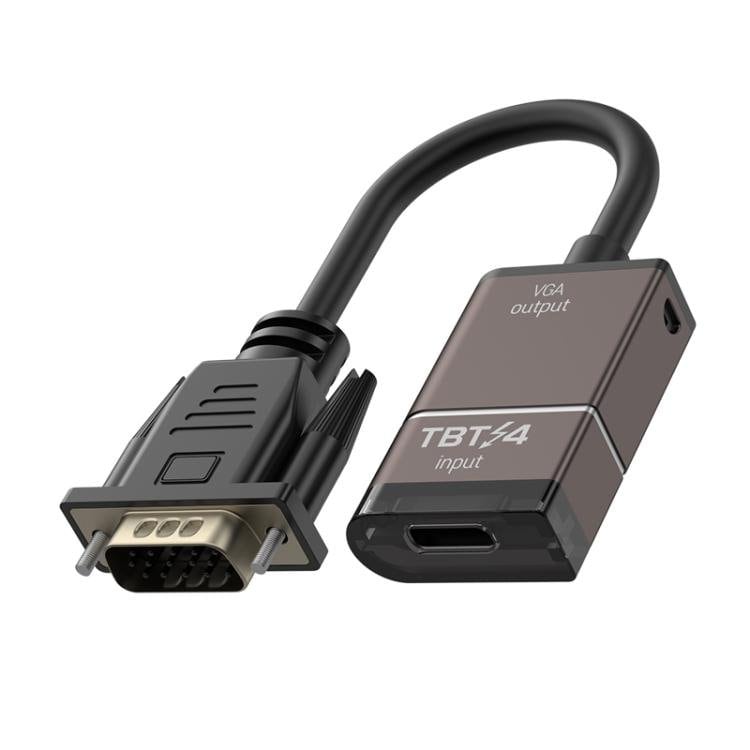USB-C til VGA-adapter – Grå / Type-C til VGA-omformer / VGA-skjermadapter