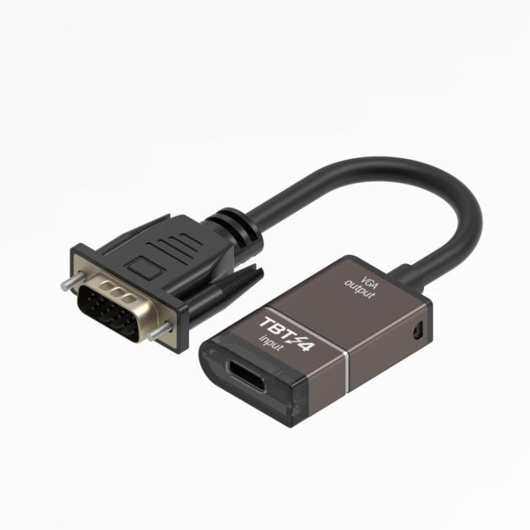 USB-C til VGA-adapter – Grå / Type-C til VGA-omformer / VGA-skjermadapter