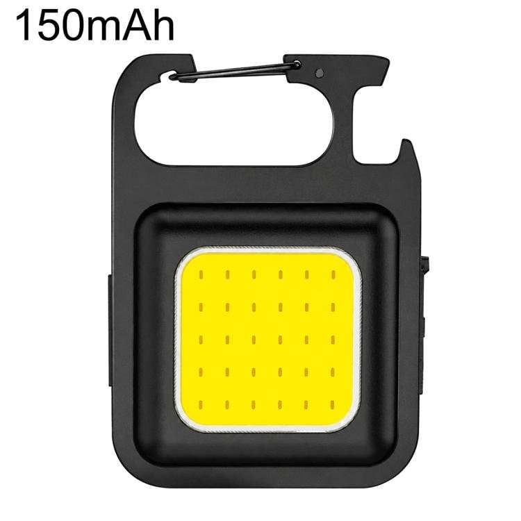 Mini COB LED-lommelykt med nøkkelring / oppladbar campinglykt 500 lumen med magnet – Svart