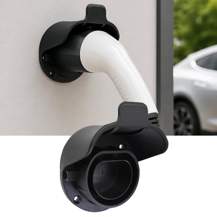 Veggmontert holder for laddeplugg av type 2 (7-polet) / Holder for laddeplugg / Kabelholder