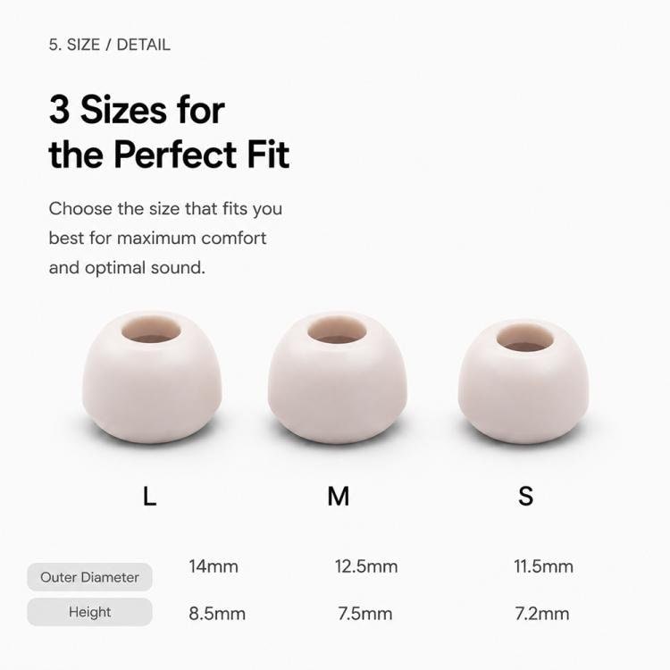 Silikonørepropper, 3 par med oppbevaringseske til Galaxy Buds3/Buds4 Pro – Dustrosa / Ørepropper