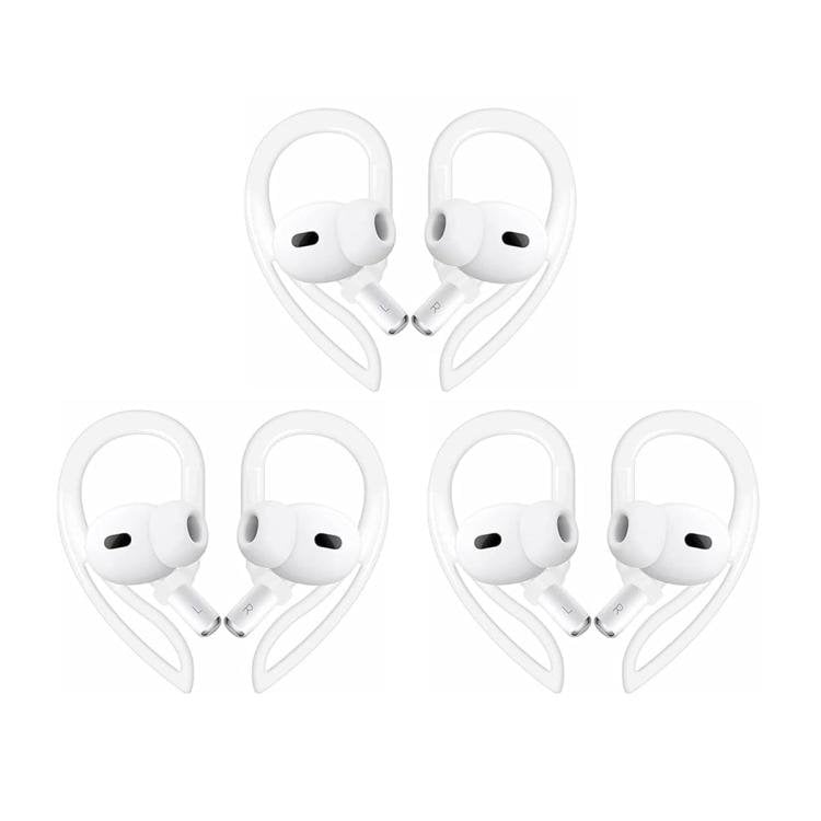 Ørekroker i silikon, 3 par til AirPods og AirPods Pro – Hvit / Hodetelefonkroker / Ørebøyler