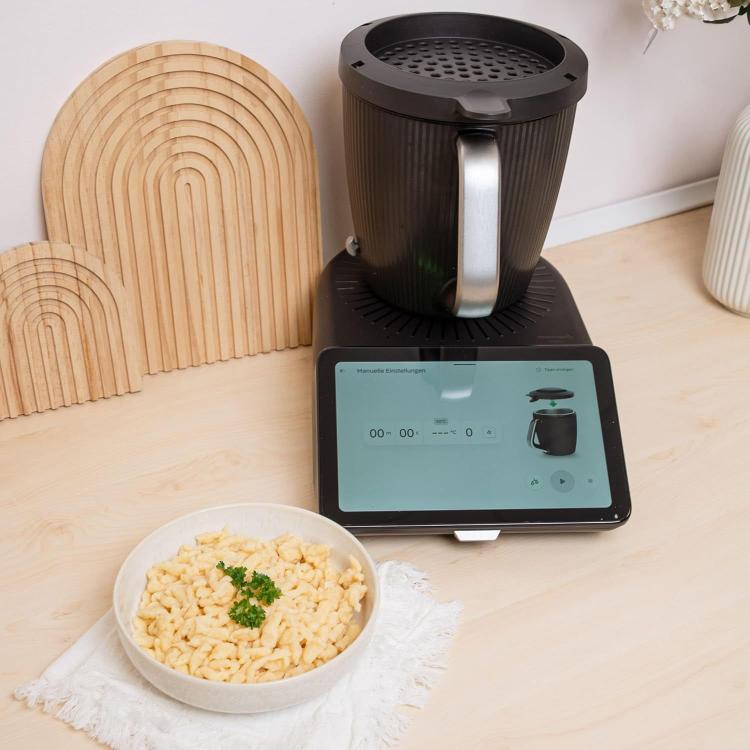 Perforert silelokk til Thermomix TM7 – Svart / Avløpslokk til kjøkkenmaskin / Filterlokk