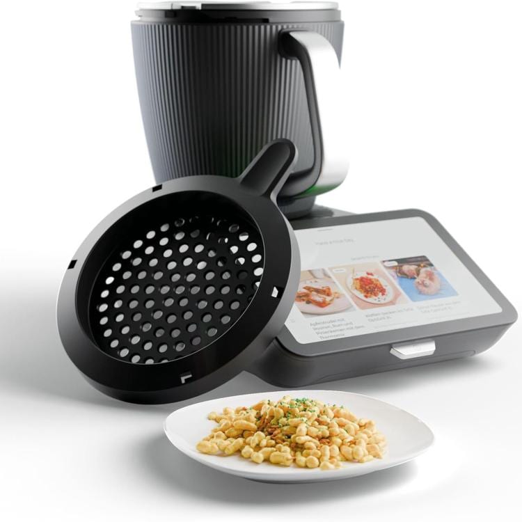 Perforert silelokk til Thermomix TM7 – Svart / Avløpslokk til kjøkkenmaskin / Filterlokk