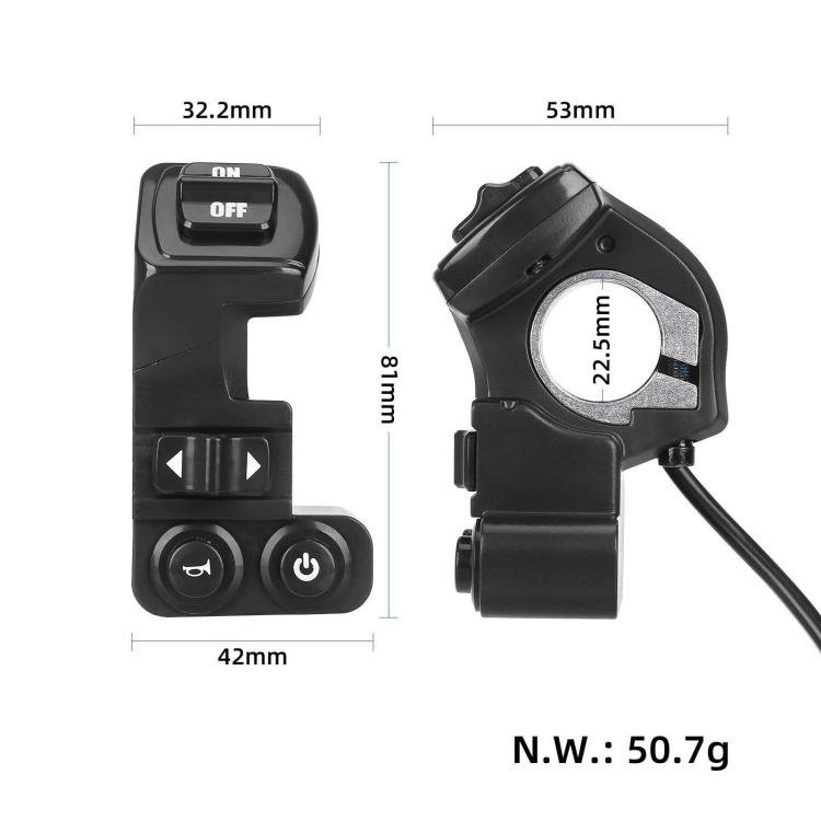 4-i-1-kontrollspak med blinklys, signalhorn og lysknapp til Kukirin G2 Pro/G2 Max / Spak / Knapp