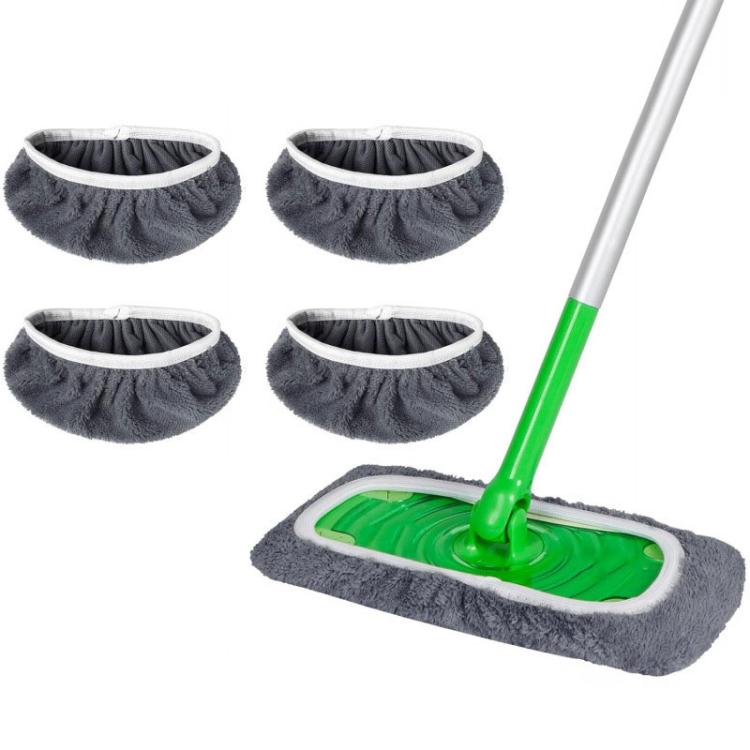 Vaskbare moppekluter, 4-pakk til Swiffer – Grå / Gjenbrukbare moppetrekk / Moppepåfyll
