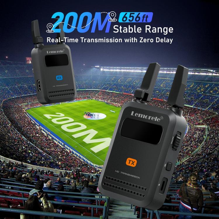 Lemorele R5000 trådløs HDMI-sender / 1080p videosender med HDMI loop out og opptil 200 m rekkevidde