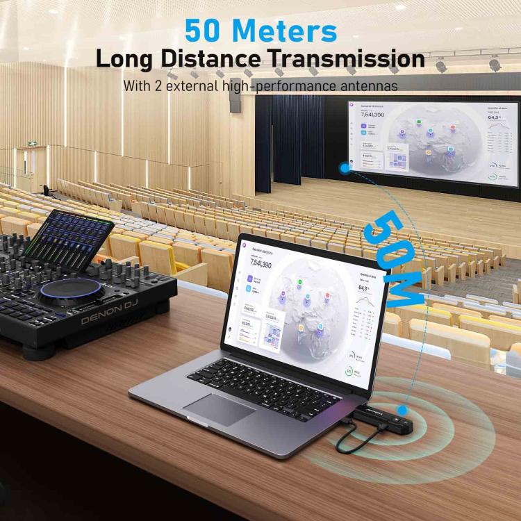 Lemorele P50 trådløst HDMI-presentasjonssett / 4K presentasjonssystem med 8 sendere