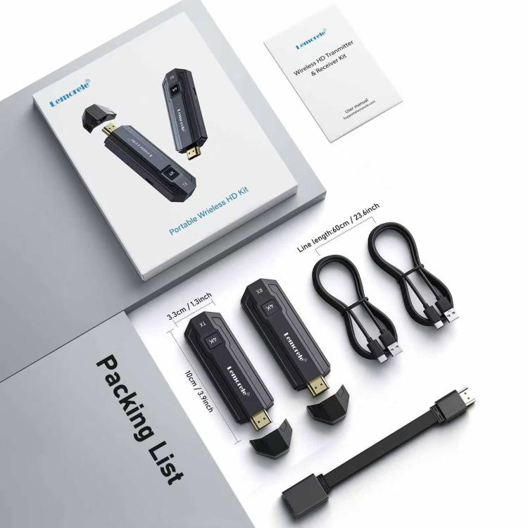Lemorele P50 trådløst HDMI-presentasjonssett / 4K presentasjonssystem med 8 sendere