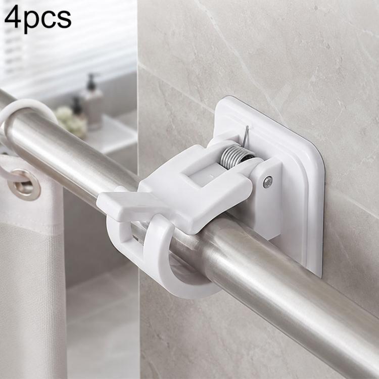 Borfri teleskopgardinstang 30–50 cm med klemmer, 4-pakning – Hvit / Spennestang / Klemstang