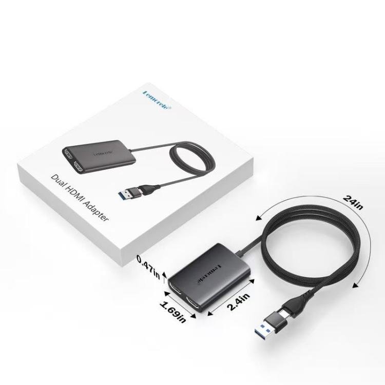 USB- og USB-C-til-HDMI-adapter HD10 / HDMI-konverter / Skjermadapter for datamaskin