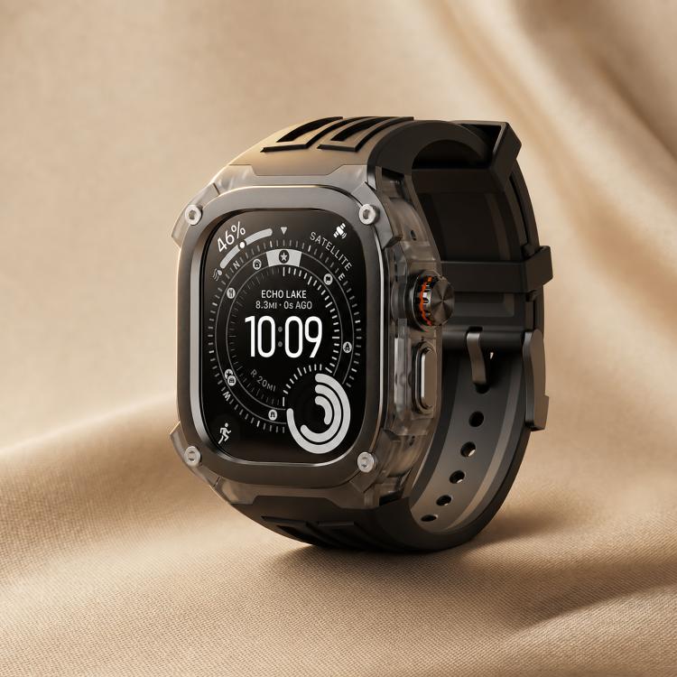 Silikonarmbånd med metallramme til Apple Watch Ultra 49 mm – Svart / Armbånd / Silikonarmbånd