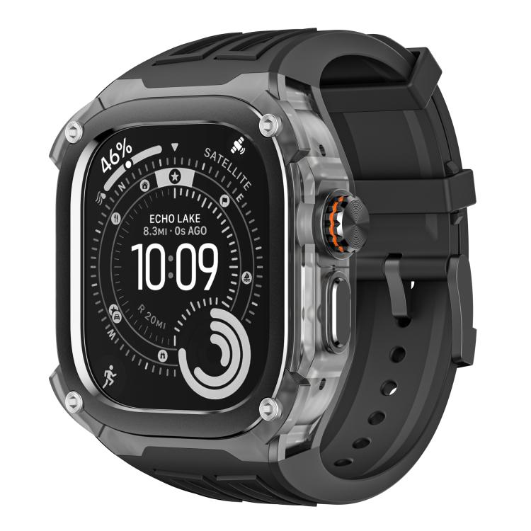 Silikonarmbånd med metallramme til Apple Watch Ultra 49 mm – Svart / Armbånd / Silikonarmbånd