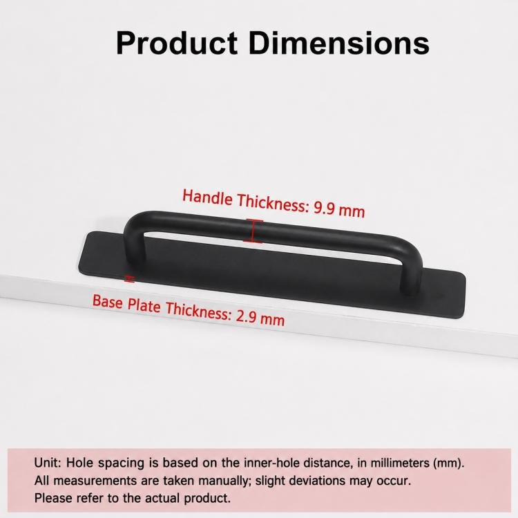 Håndtak i aluminium uten hull, 180 mm – Svart / Møbelhåndtak / Skaphåndtak