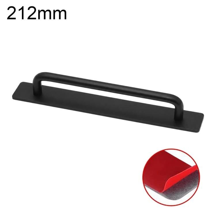 Håndtak i aluminium, uten hull, 212 mm – Svart / Møbelhåndtak / Skaphåndtak