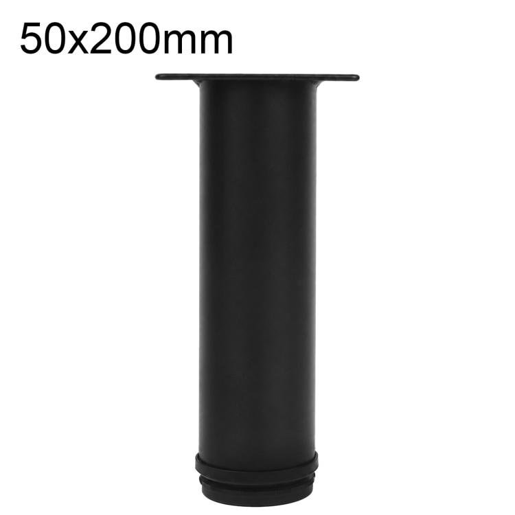 Justerbare møbelben i rustfritt stål 50x200 mm – Svart / Støtteben / Møbelstøtter