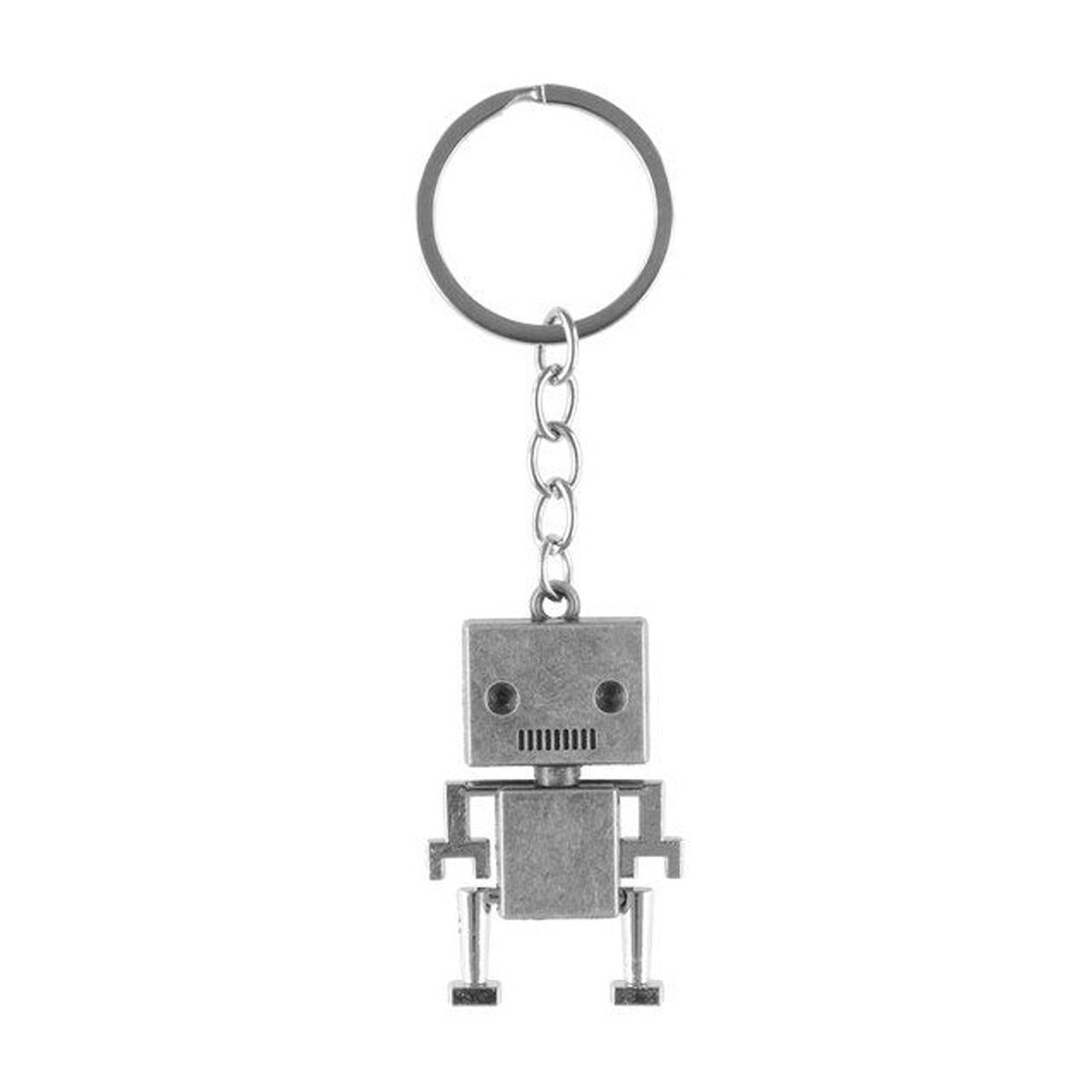 Nøkkelring i metall – Robot / Robotnøkkelring / Metallvedheng til nøkler og veske