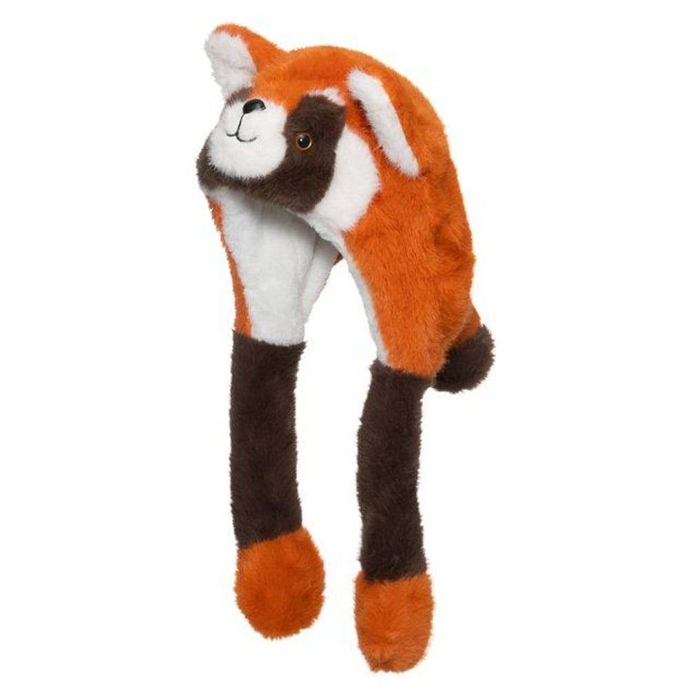 Vinterlue for barn 54–56 cm / barnelue i fuskepels / lue med dyremotiv – Oransje