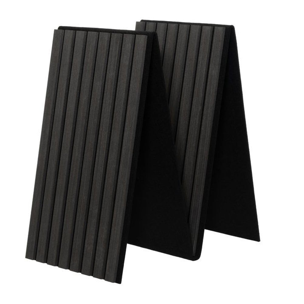 Akustisk veggpanel 32 x 240 cm – grå / Akustikkpanel / Lydabsorberende ribbepanel i MDF