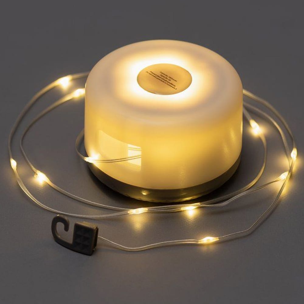 Oppladbar LED-belysningssett for camping / Lyslenke på 10 m med USB-C / Campinglampe med powerbank