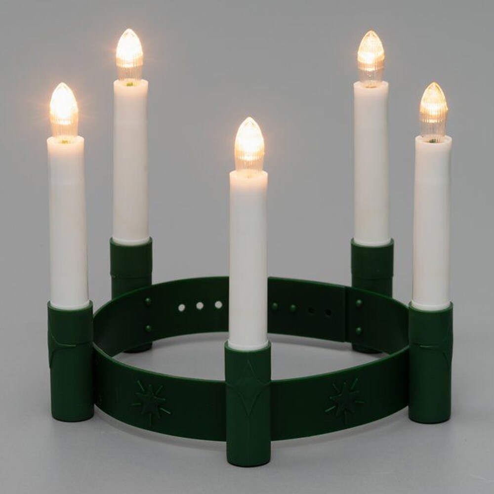 Lucia-krone med 5 lys / Batteridrevet LED-krone / Justerbar Lucia-krans for barn og voksne