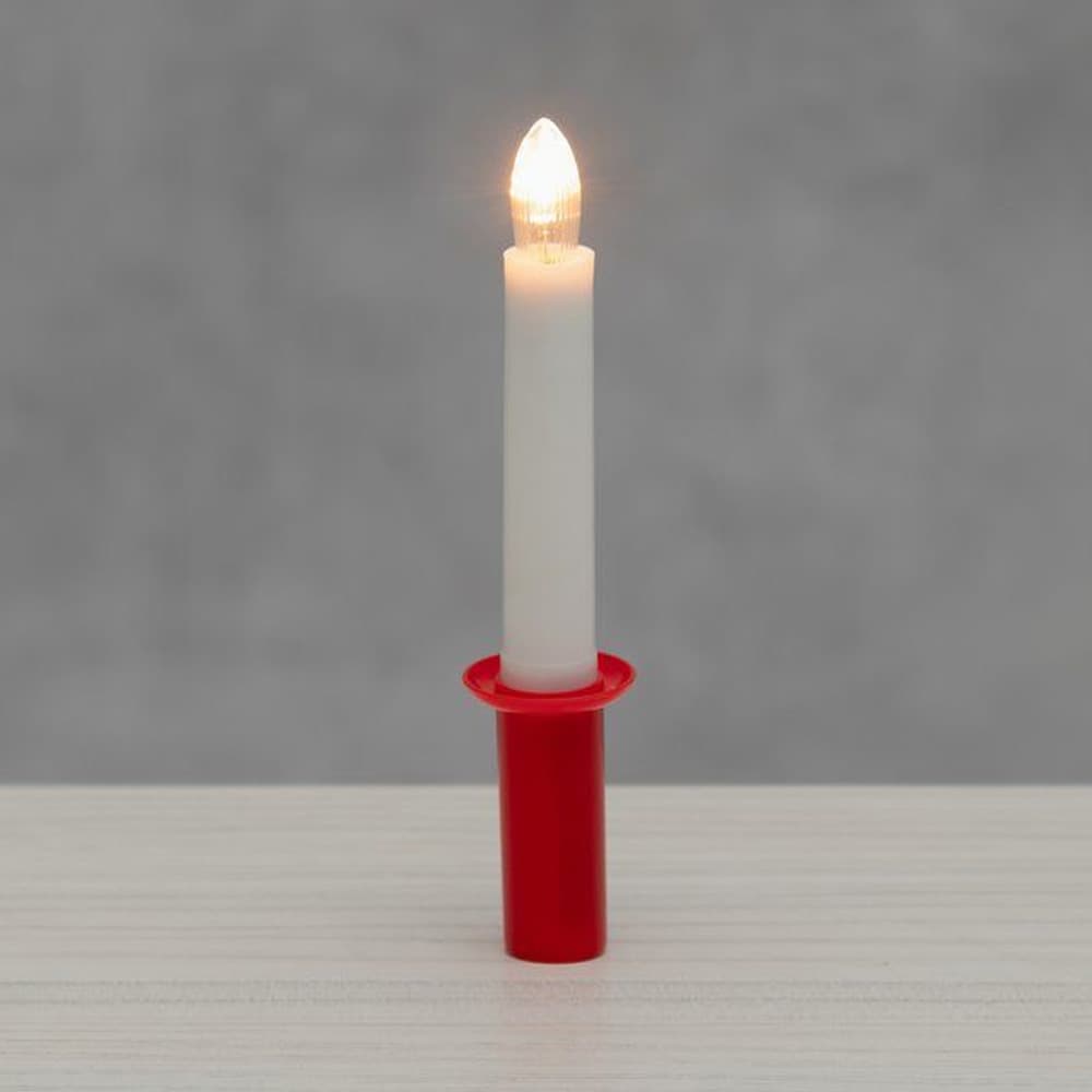 Lucia-LED-lys med rødt håndtak / Batteridrevet stjernelys / Elektrisk Lucia-lys med E10-pære
