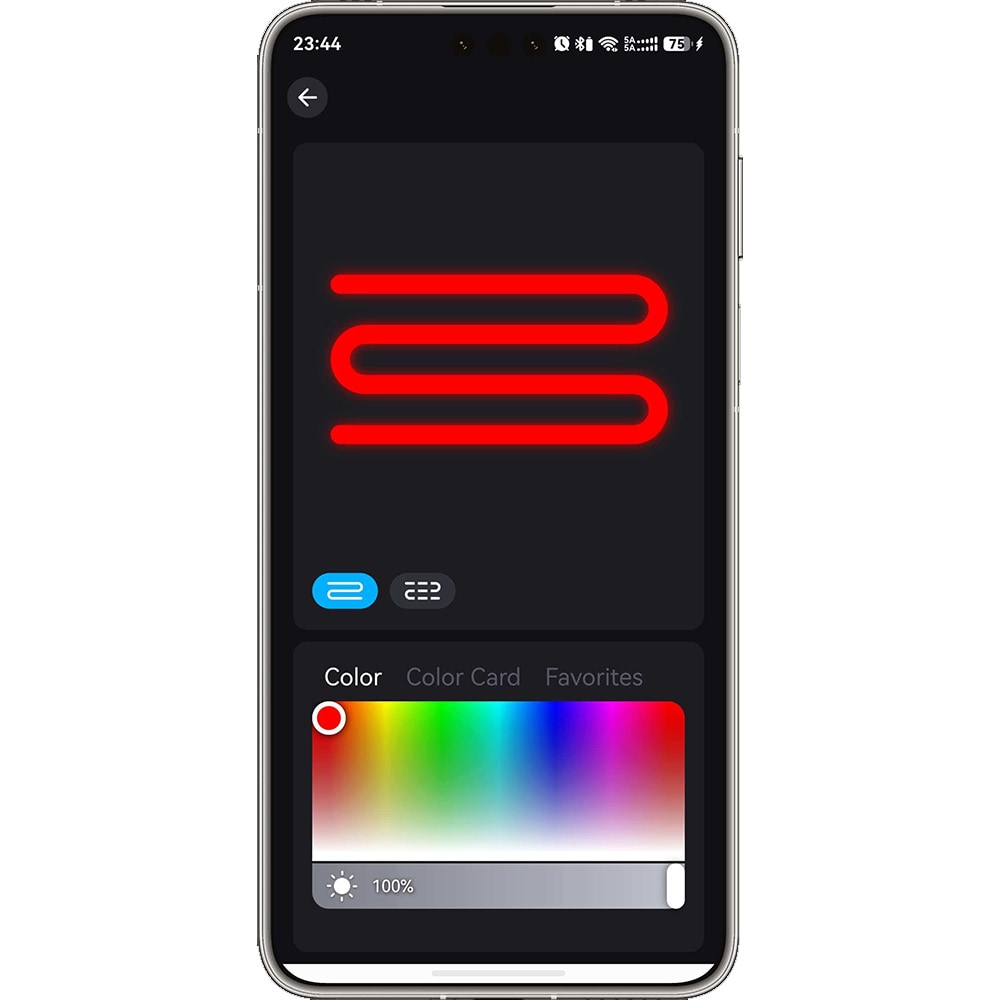United LR2664 LED-lyskjede 2 m / RGB-lyskjede med appstyring, fjernkontroll og musiksynkronisering