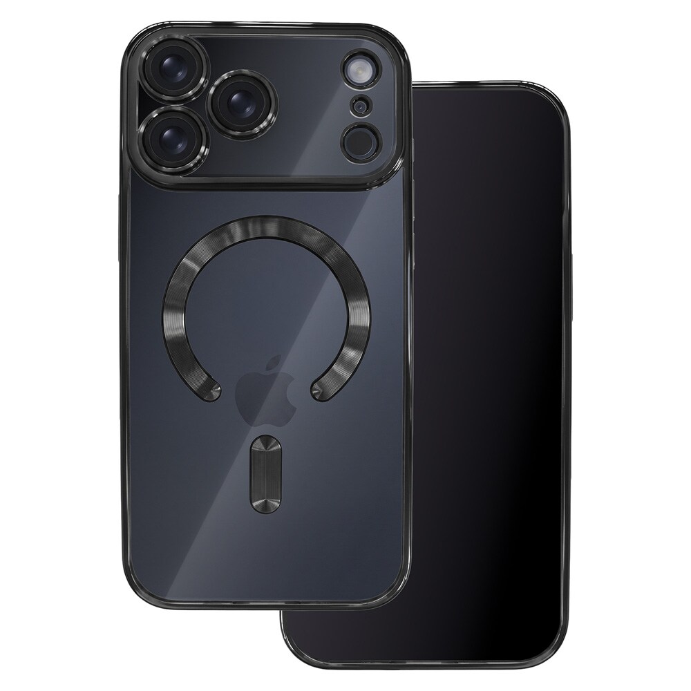 Color Chrome Mag-deksel til iPhone 17–18 Pro – Svart – MagSafe-deksel – TPU-deksel
