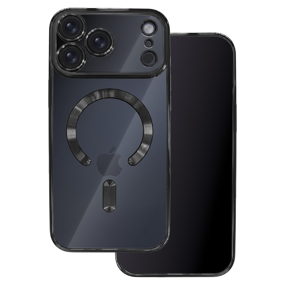 Color Chrome Mag-deksel til iPhone 17–18 Pro Max – Svart – Deksel – TPU-deksel