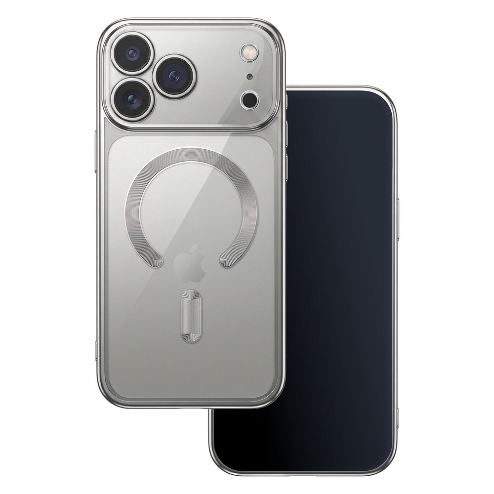 Color Chrome Mag-deksel til iPhone 17–18 Pro Max – Sølv – Mag-deksel – TPU-etui