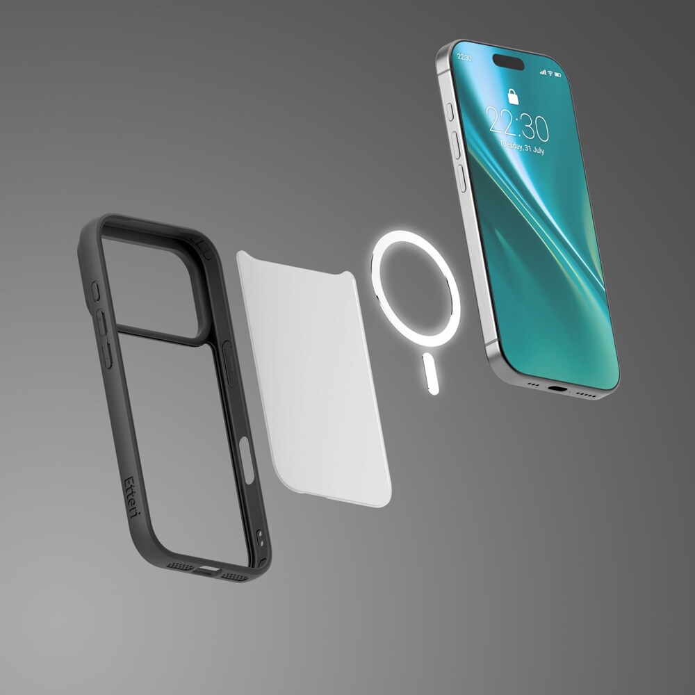 Etteri Matt-etui med MagSafe til iPhone 17 Pro / 18 Pro – Svart / Mag-etui / TPU-etui