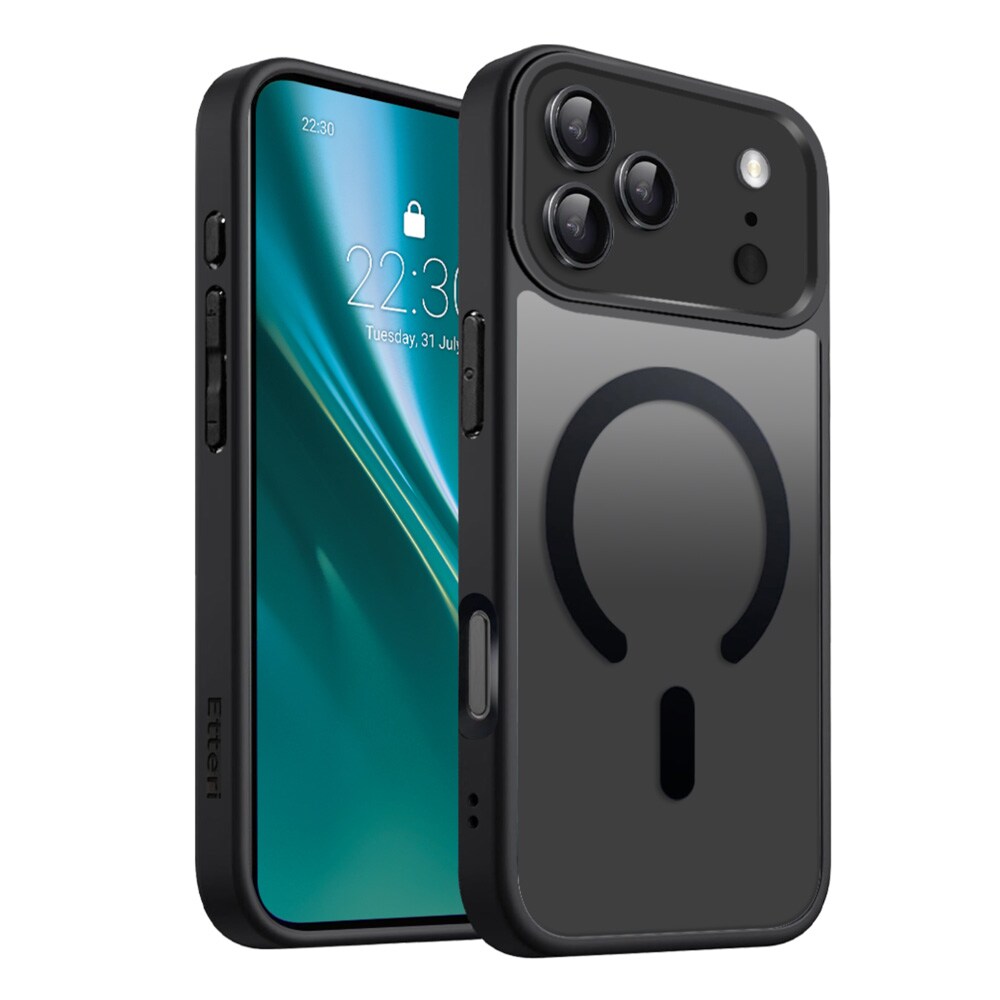 Etteri Matt-etui med MagSafe til iPhone 17 Pro / 18 Pro – Svart / Mag-etui / TPU-etui