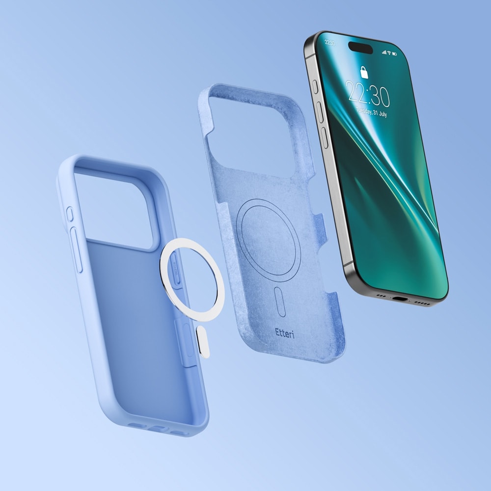 Etteri silikon-MagSafe-etui til iPhone 17/18 Pro – Blå / Mag-etui / Silikonetui