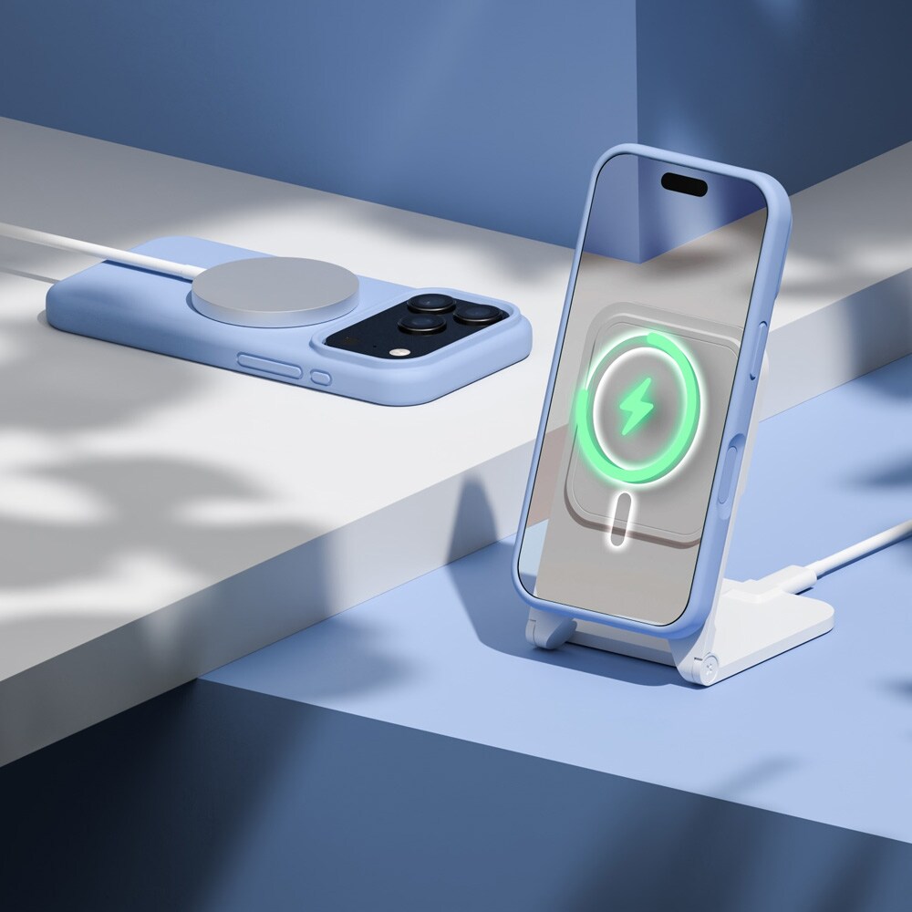 Etteri MagSafe-etui til iPhone 17–18 Pro Max – Lysblått – Silikonetui – Mobiletui