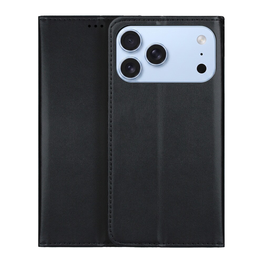 Flip-etui med stativ til iPhone 17 Pro / 18 Pro – Svart / Lommeboketui / Mobiletui